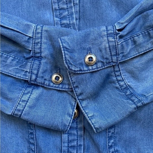 Charter Club Size Small Blue Top Long Sleeve Button Down Shirt Top. - Picture 5 of 8